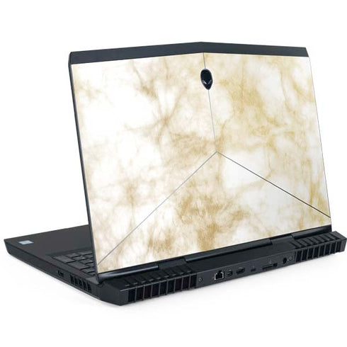 Gold and White Marble Dell Alienware Skin